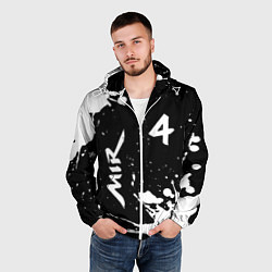 Ветровка с капюшоном мужская МИР4 Краска, цвет: 3D-белый — фото 2