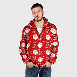 Ветровка с капюшоном мужская САНТА КЛАУС НОВЫЙ ГОД, цвет: 3D-черный — фото 2