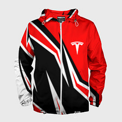 Ветровка с капюшоном мужская TESLA MOTORS RED LINE ТЕСЛА, цвет: 3D-белый