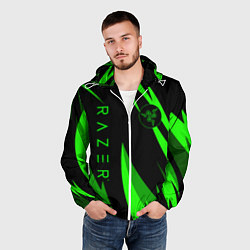 Ветровка с капюшоном мужская RAZER GREEN, цвет: 3D-белый — фото 2