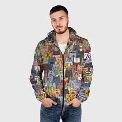 Ветровка с капюшоном мужская The Коты, цвет: 3D-черный — фото 2