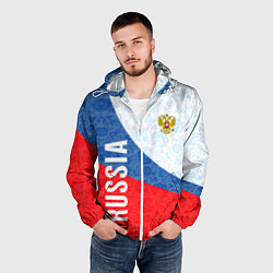 Ветровка с капюшоном мужская RUSSIA SPORT STYLE РОССИЯ СПОРТИВНЫЙ СТИЛЬ, цвет: 3D-белый — фото 2