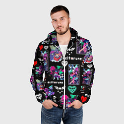 Ветровка с капюшоном мужская DELTARUNE PATTERN ART ГЕРОИ ДЕЛЬТАРУН, цвет: 3D-белый — фото 2