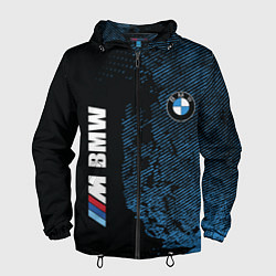 Ветровка с капюшоном мужская BMW M Series Синий Гранж, цвет: 3D-черный
