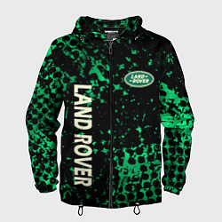 Ветровка с капюшоном мужская Land Rover, Ленд Ровер, цвет: 3D-черный
