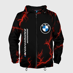 Ветровка с капюшоном мужская BMW Autosport Молнии, цвет: 3D-черный