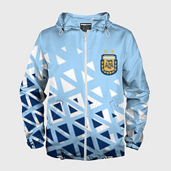 Ветровка с капюшоном мужская Сборная Аргентины футбол, цвет: 3D-белый
