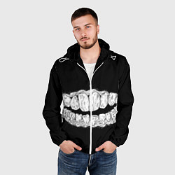 Ветровка с капюшоном мужская Зубы Каонаси, цвет: 3D-белый — фото 2