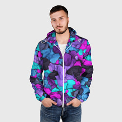 Ветровка с капюшоном мужская Магические кристаллы, цвет: 3D-белый — фото 2