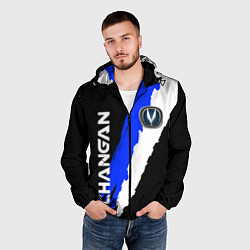 Ветровка с капюшоном мужская ЧАНГАН - CHANGAN - DOUBLE LINE, цвет: 3D-черный — фото 2