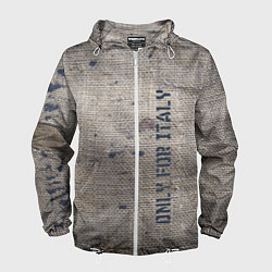 Ветровка с капюшоном мужская Only for Italy Мешковина Авангард Hype, цвет: 3D-белый