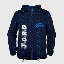 Ветровка с капюшоном мужская FORD Ford - Абстракция, цвет: 3D-черный