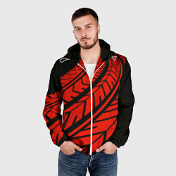 Ветровка с капюшоном мужская След авто, цвет: 3D-белый — фото 2