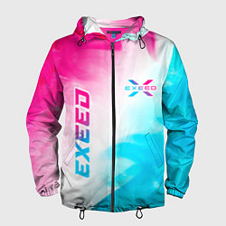 Ветровка с капюшоном мужская Exeed Neon Gradient, цвет: 3D-черный