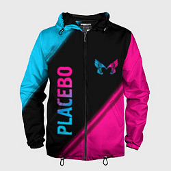 Ветровка с капюшоном мужская Placebo Neon Gradient, цвет: 3D-черный