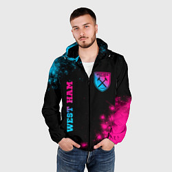 Ветровка с капюшоном мужская West Ham Neon Gradient, цвет: 3D-черный — фото 2