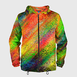 Ветровка с капюшоном мужская Rainbow inclusions, цвет: 3D-черный