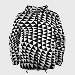 Ветровка с капюшоном мужская Геометрический паттерн - минимализм, цвет: 3D-черный