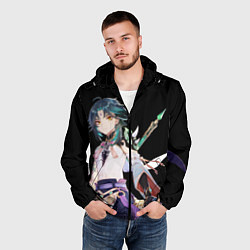 Ветровка с капюшоном мужская Адепт Сяо - Минимализм, цвет: 3D-черный — фото 2