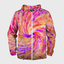 Ветровка с капюшоном мужская Color swirls, цвет: 3D-белый