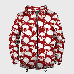 Ветровка с капюшоном мужская Череп и кровь, цвет: 3D-черный