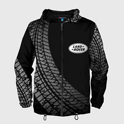 Ветровка с капюшоном мужская Land Rover tire tracks, цвет: 3D-черный
