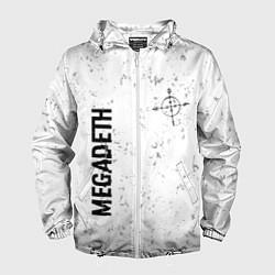 Мужская ветровка Megadeth glitch на светлом фоне: надпись, символ