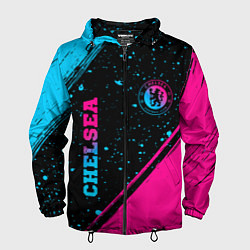 Мужская ветровка Chelsea - neon gradient: надпись, символ