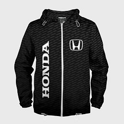 Ветровка с капюшоном мужская Honda карбон, цвет: 3D-белый