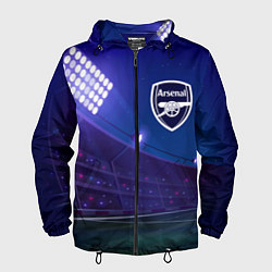 Ветровка с капюшоном мужская Arsenal ночное поле, цвет: 3D-черный