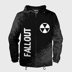 Мужская ветровка Fallout glitch на темном фоне: надпись, символ