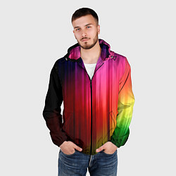 Ветровка с капюшоном мужская Цветной спектр, цвет: 3D-черный — фото 2