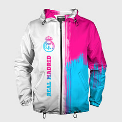 Мужская ветровка Real Madrid neon gradient style: по-вертикали