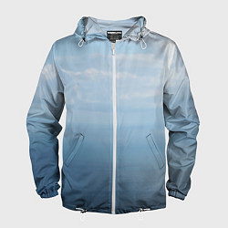 Ветровка с капюшоном мужская Крымское море, цвет: 3D-белый