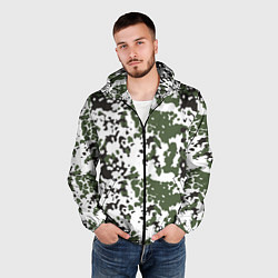 Ветровка с капюшоном мужская Камуфляж M-84 Snow, цвет: 3D-черный — фото 2