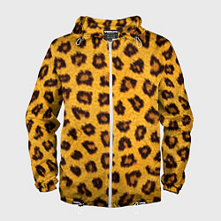 Ветровка с капюшоном мужская Текстура леопарда, цвет: 3D-белый