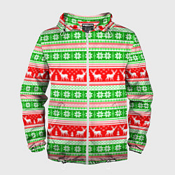 Ветровка с капюшоном мужская Deers patterns, цвет: 3D-белый