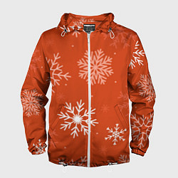 Ветровка с капюшоном мужская Orange snow, цвет: 3D-белый