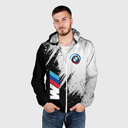 Ветровка с капюшоном мужская BMW - м комплектация, цвет: 3D-белый — фото 2