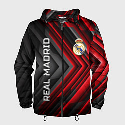Ветровка с капюшоном мужская Real Madrid art, цвет: 3D-черный