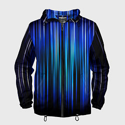 Ветровка с капюшоном мужская Neon line stripes, цвет: 3D-черный