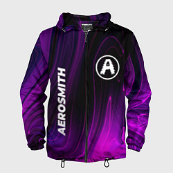 Ветровка с капюшоном мужская Aerosmith violet plasma, цвет: 3D-черный