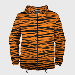 Ветровка с капюшоном мужская Тигра, цвет: 3D-черный
