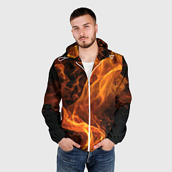Ветровка с капюшоном мужская Пламя удачи, цвет: 3D-белый — фото 2
