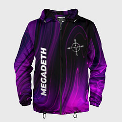 Ветровка с капюшоном мужская Megadeth violet plasma, цвет: 3D-черный