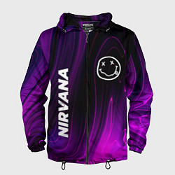 Ветровка с капюшоном мужская Nirvana violet plasma, цвет: 3D-черный