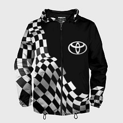 Ветровка с капюшоном мужская Toyota racing flag, цвет: 3D-черный