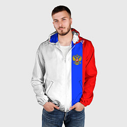 Ветровка с капюшоном мужская Цвета России - герб, цвет: 3D-белый — фото 2