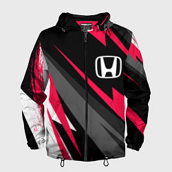 Ветровка с капюшоном мужская Honda fast lines, цвет: 3D-черный