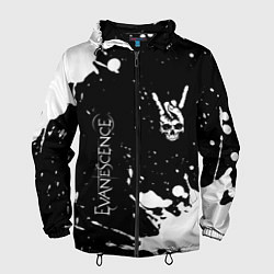 Мужская ветровка Evanescence и рок символ на темном фоне